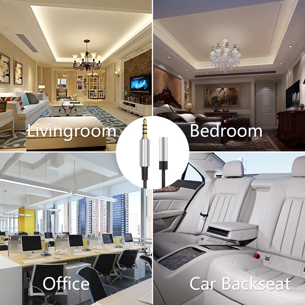 Giắc Cắm Chuyển Đổi 3.5mm  male Sang 3.5mm  female, Giắc Cắm Âm Thanh Tương Thích Với Máy Tính Bảng, Máy Tính, Máy Chiếu, pc