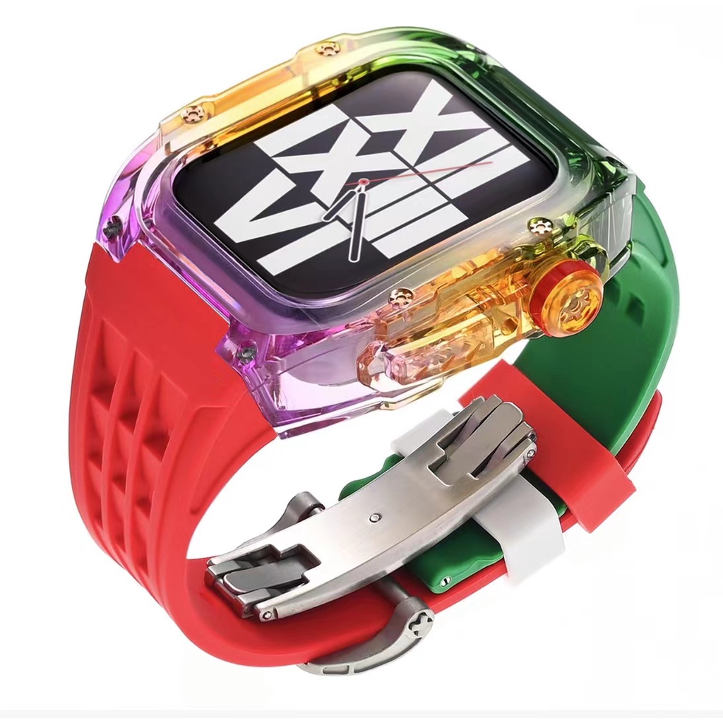 Dây Đeo Bằng silicone Nhiều Màu Sắc Cho iwatch 9 8 7 44 / 45mm