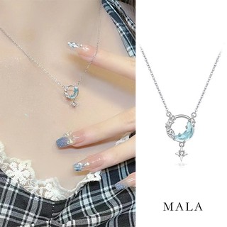 Vòng cổ Bạc Hình Mặt Trăng Và Ngôi Sao Tinh Tế Cho Nữ