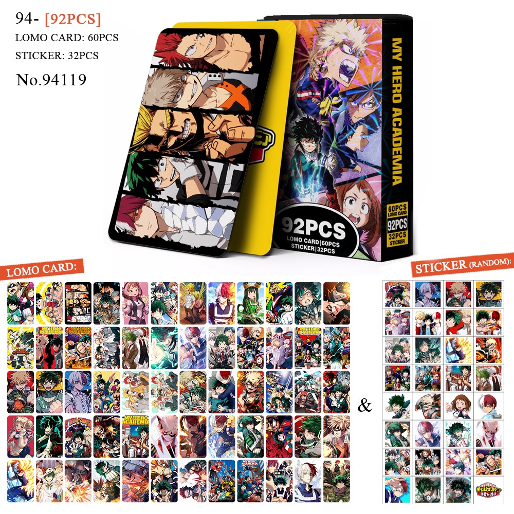 My Hero Academia Laser Box Photocard Lomo Card Postcard Stickers