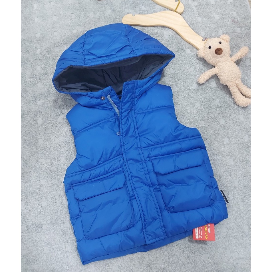 Áo khoác phao bé trai sát nách xanh 2284