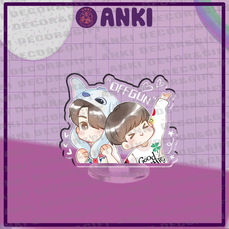 Standee OTP OffGun chibi dễ thương, standee mica OffGun, quà tặng, sưu tập đu idol, đồ trang trí góc bàn cute