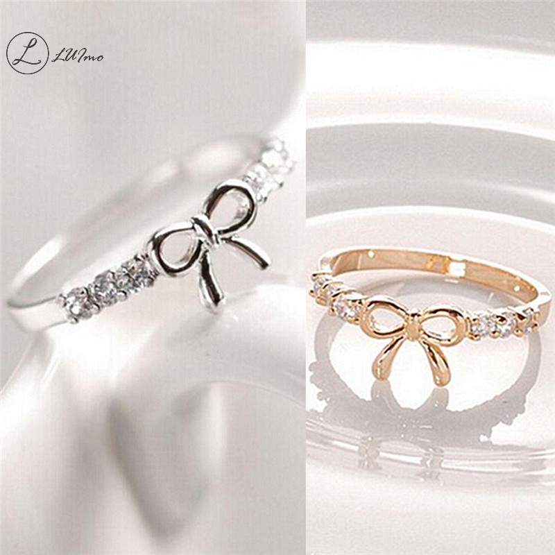 LUImo Hot Fashion Nữ Trang Sức Gợi Cảm Nóng Đơn Giản Nữ Pha Lê Nơ Nhẫn * Bán Chạy