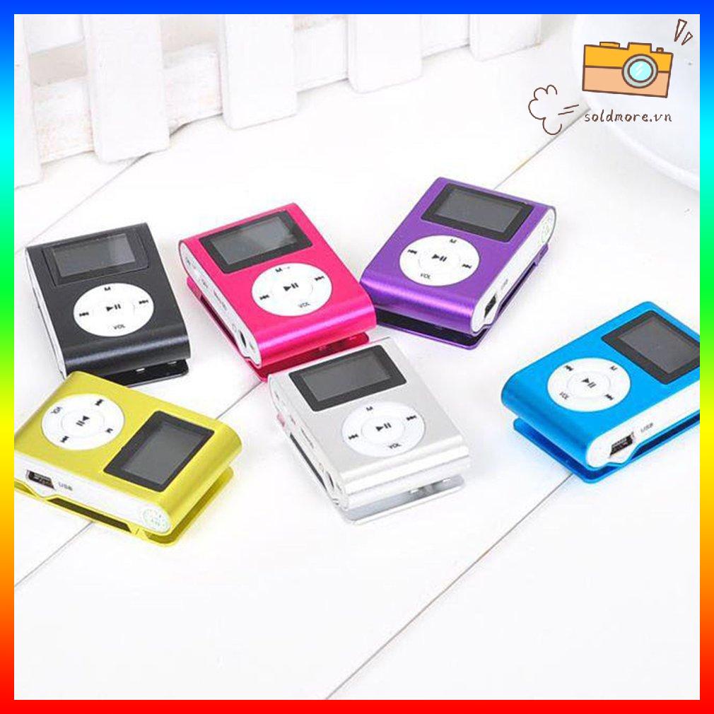 Máy nghe nhạc MP3 mini kỹ thuật số Clip kim loại có màn hình LCD Hỗ trợ thẻ TF USB 2.0
