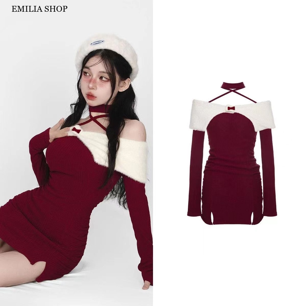 Chất lượng cao EMILIA SHOP Chic váy nữ Đầm Body Cho thời váy Stylish Popular Fashion INS WLQ23B0JWL 47Z231121