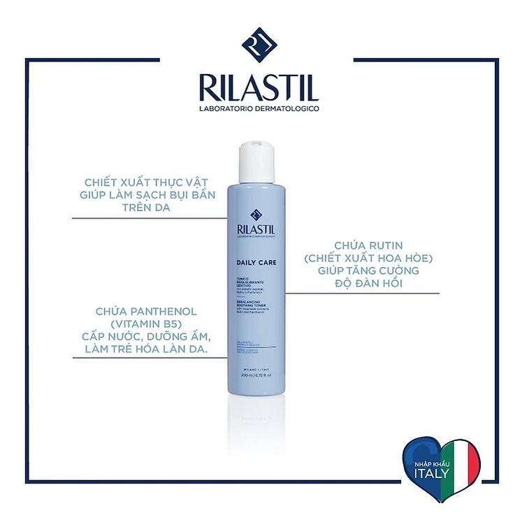 Sữa rửa mặt Rilastil Daily Care Cleansing làm sạch sâu, dịu nhẹ, cho mọi loại da 200ml
