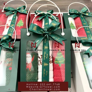 Hộp khăn quà tặng charlie-no3 thêu hình noel tinh xảo cực dễ thương❄️❄️☃️☃️☃️☃️