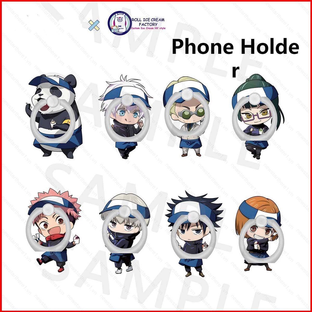 Ere1 Giá Đỡ Điện Thoại Họa Tiết anime jujutsu kaisen Có Vòng Nhẫn Xoay Sáng Tạo