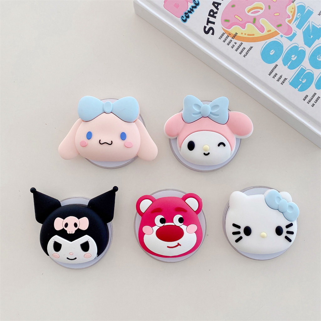 Giá Đỡ Điện Thoại / Máy Tính Bảng Hình Gấu / Thỏ kuromi hello kitty lotso Có Nam Châm Thu Hút Chống Rơi Vỡ