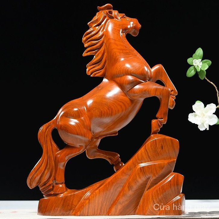 Hoa Lê Vàng Mười Hai Con Ngựa Chạm Khắc Ngựa Bằng Gỗ Trơn Trang Trí Nhà Cửa Văn Phòng Ma Gụ