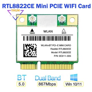 Card wifi mini rtl8822ce 1200mbps 2.4g / 5ghz 802.11ac bluetooth 5.0 Hỗ Trợ laptop / pc windows 10 / 11