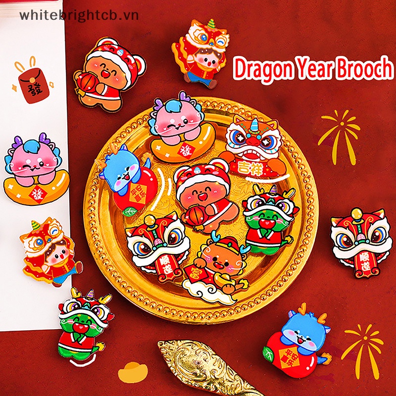 / / Cny Trang Trí / / Trâm Cài Áo Bằng acrylic Hình Rồng Hoạt Hình Năm Mới Phong Cách Trung Hoa Sáng Tạo