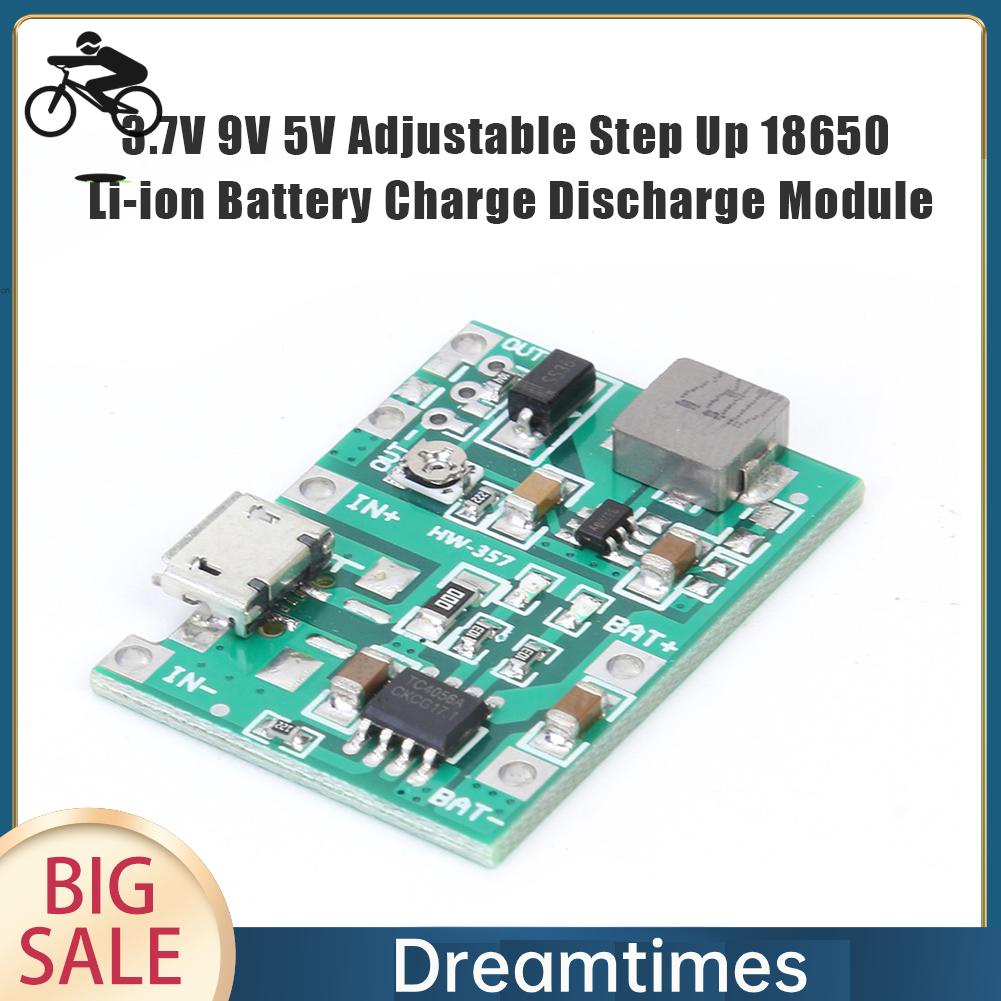 Mô-đun Sạc Pin li-ion 18650 li-ion 1.vn 3.7v 9v 5v Có Thể Điều Chỉnh