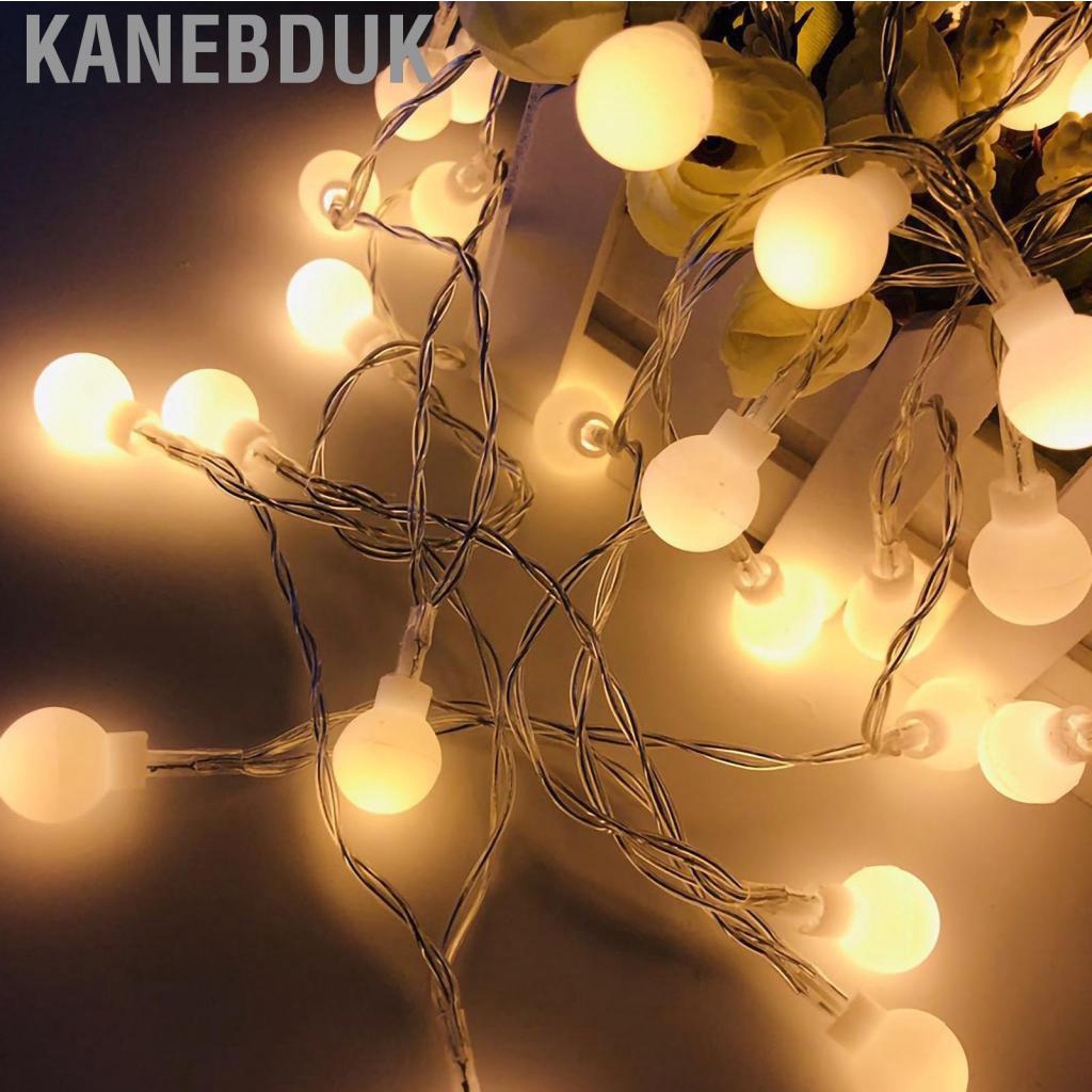 Kanebduk Outdoor String Lights LED Round Ball Shape Colorful Light Ornament for Camping Party