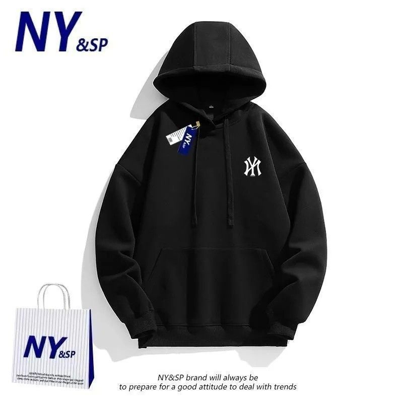 Áo Khoác Hoodie 100% cotton Dày Dặn Thêu Chữ mlb Thời Trang Cho Nam Nữ