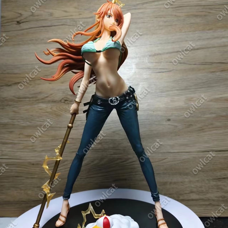 Mô Hình Nhân Vật One Piece Nami w/ Zeus  40cm Big Size Nami Swimsuit Onepiece Straw Hat Pirates Cat Burglar Whole Cake Island PVC Figure Packed in Box Model
