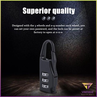 Security 3 Combination Travel Suitcase Luggage Bag Code Lock Zipper Padlock [H/11]