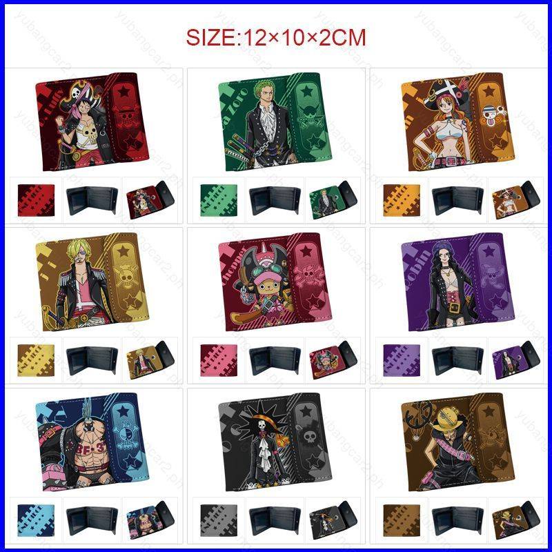 Ví Da pu Ngắn Dạng Gập In Hình Nhân Vật Truyện Tranh one piece Rosoa zoro luffy Cho Học Sinh