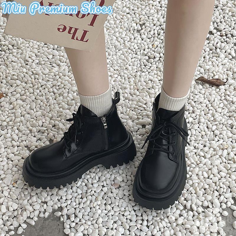 Giày Bốt Da Đế Dày Thời Trang Cá Tính Cho Nữ