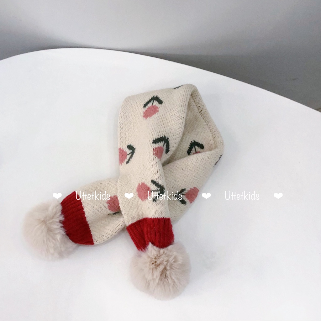 KHĂN QUÀNG CỔ HOA PHONG CÁCH HÀN QUỐC CHO BÉ GÁI