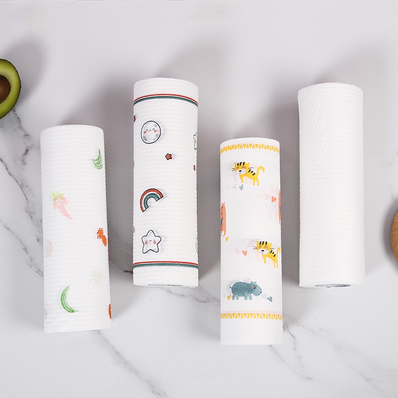 Disposable Kitchen Non Woven Cleaning Dish Cloth Towels Rags Printing Pattern