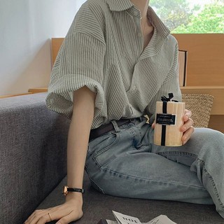 Áo Sơ Mi Tay Ngắn Sọc Nữ Thiết Kế Mùa Hè Niche Mỏng Sang Trọng Phong Cách Hồng Kông Giảm Tuổi Cổ Áo Sơ Mi Top Hợp Thời Trang