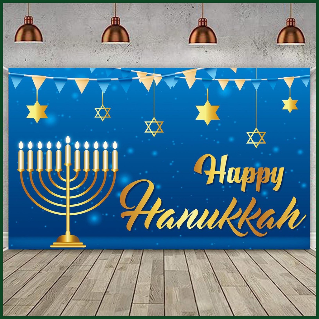 Hanukkah Phụ Kiện Trang Trí Phông Nền Chụp Ảnh happy hanukkah Màu Xanh Dương