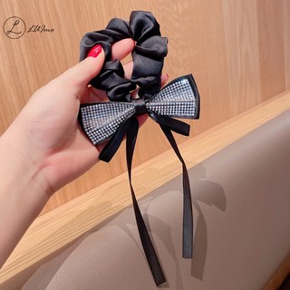 LUImo Mới Pha Lê Kim Cương Giả Nơ Scrunchies Dây Buộc Tóc Cho Nữ Cô Gái Tóc Streamers Đuôi Ngựa Giá Đỡ Phụ Kiện Tóc * Bán Chạy