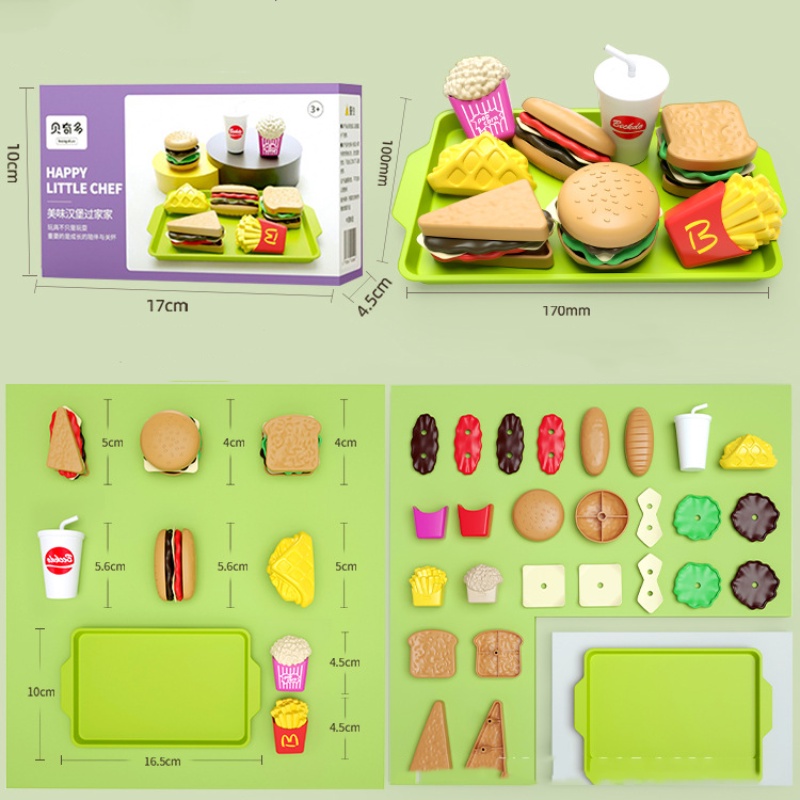 Bộ Đồ Chơi Bánh pizza / Rau Củ / Trái Cây / Hamburger Dành Cho Trẻ Em