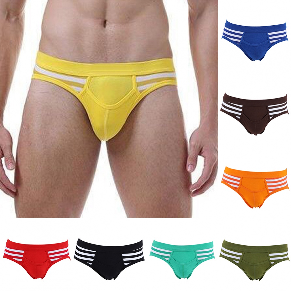 Nam Quần Lót Cotton Thoáng Khí Gợi Cảm Bikini Giữa Eo Quần Lót Túi Quần Đùi