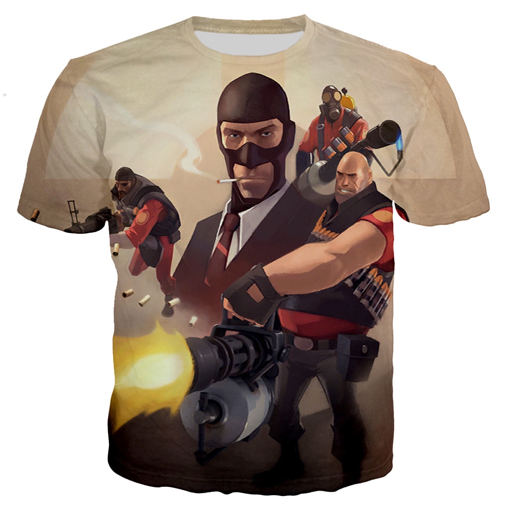 Team Fortress 2 Nam / Nữ Thời Trang Mới Thoáng Mát 3D In Hình Áo Thun Phong Cách Thường Ngày Áo Dạo 