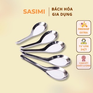 Thìa phở inox 304, thìa phở hoa sen loại đẹp, thìa inox muỗng inox ăn cơm phở bún cháo bền đẹp sasimi