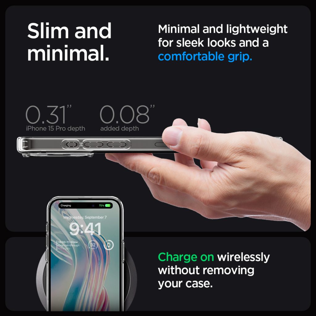 Ốp Lưng Trong Suốt Spigen Ultra Hybrid Clear Dành Cho iPhone 15/14/13 Series