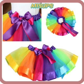 Váy tutu cầu vồng nhiều màu cho bé gái