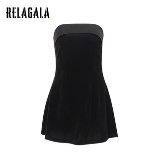 RelaGala Nữ Thời Trang Mới Đơn Giản Màu Trơn Gợi Cảm Tắt Vai Dây Đầm