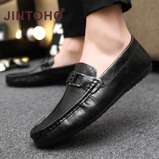 Jintoho Giày Lười Da Mềm Thời Trang Cho Nam