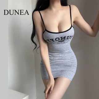 DUNEA Váy body Cổ Khoét Sâu In Họa Tiết Monogram Siêu Quyến Rũ Dành Cho Nữ