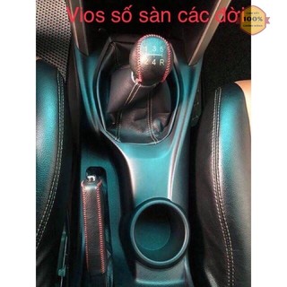 Bọc cần số, phanh tay toyota vios số sàn tất cả các đời da bò thật 100%, bảo hành 2 năm