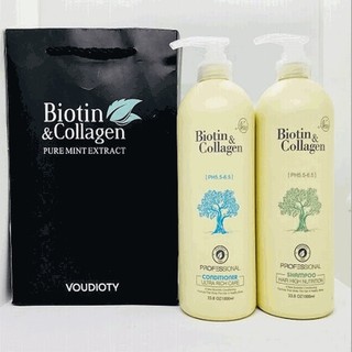 [ SHOP ONLINE ]  [FREE SHIP] Cặp dầu gội xả Biotin collagen (Dung tích mỗi chai 1000 ml)