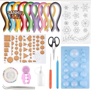 Bộ giấy quilling 45 màu 900 dải kèm dụng cụ làm đồ thủ công diy trang trí nhà ở