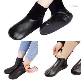 Đôi Vớ Da PU Lót Lông Cừu Giữ Ấm Chống Trượt Cho Nam Nữ