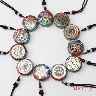 Vòng cổ mặt đá chakras reiki 7 luân xa bảo vệ mặt
