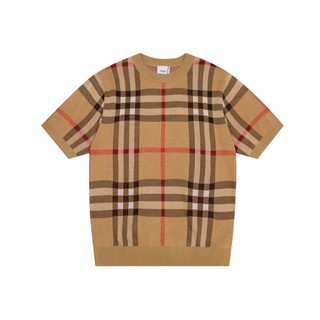 Áo len cashmere dệt kim sọc caro 24s bbr thời trang đường phố cho nam