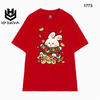 Áo thun Tết Màu đỏ vải cotton 100% Phom Rộng Uniex 1773
