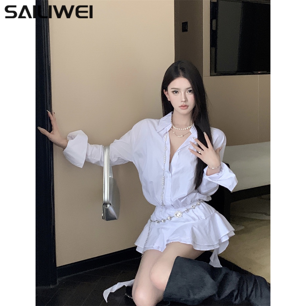 SAILIWEI Chic váy nữ Đầm Body Cho thời váy Minimalist Korean Casual Cute WLQ2410I2J 3Z240116