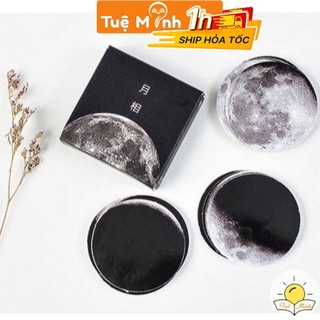 Bộ Sticker hình dán mặt trăng - Nhãn dán trang trí sổ, bưu thiệp, cốc đa năng Vpp Tuệ Minh