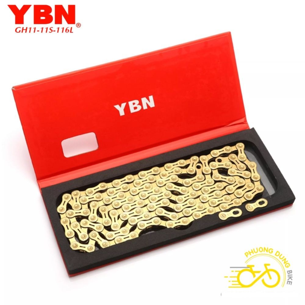 Xích sên vàng bán rỗng xe đạp YBN 11 Speed - Fullbox