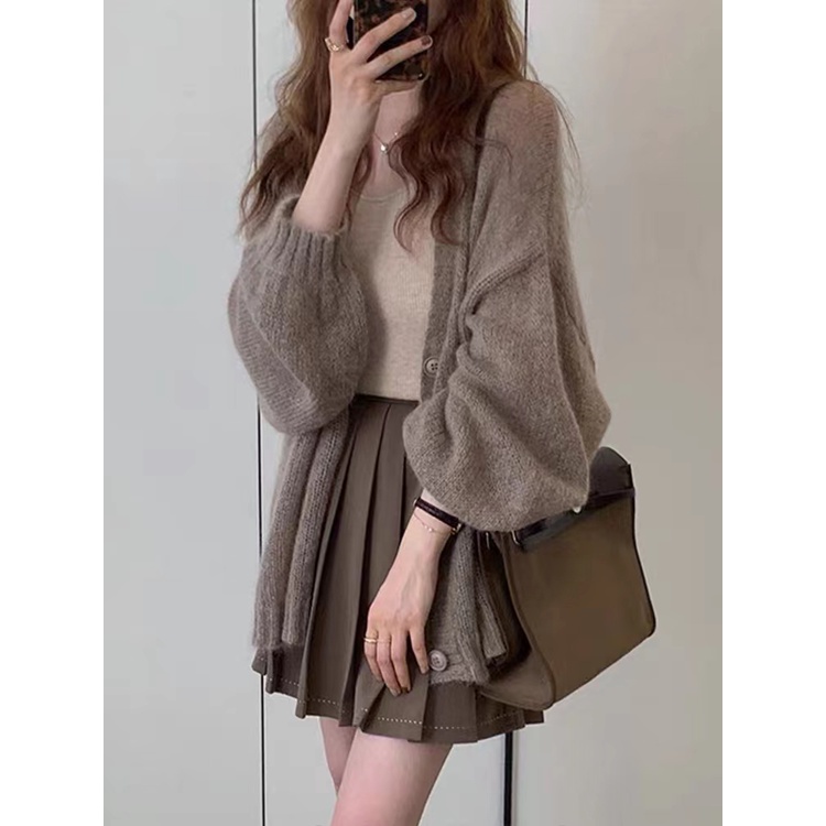 KIKONEY SHOP  Áo Len áo khoác cardigan áo cardigan Thời trang hàn quốc  Chất lượng cao Thời trang Phong cách Thanh lịch A91KAB6 36Z230909
