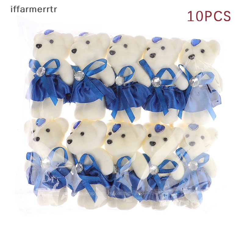 Set 10 Bó Hoa Gấu Bông 12cm Trang Trí Hoạt Hình Cho Tiệc Cưới / Sinh Nhật