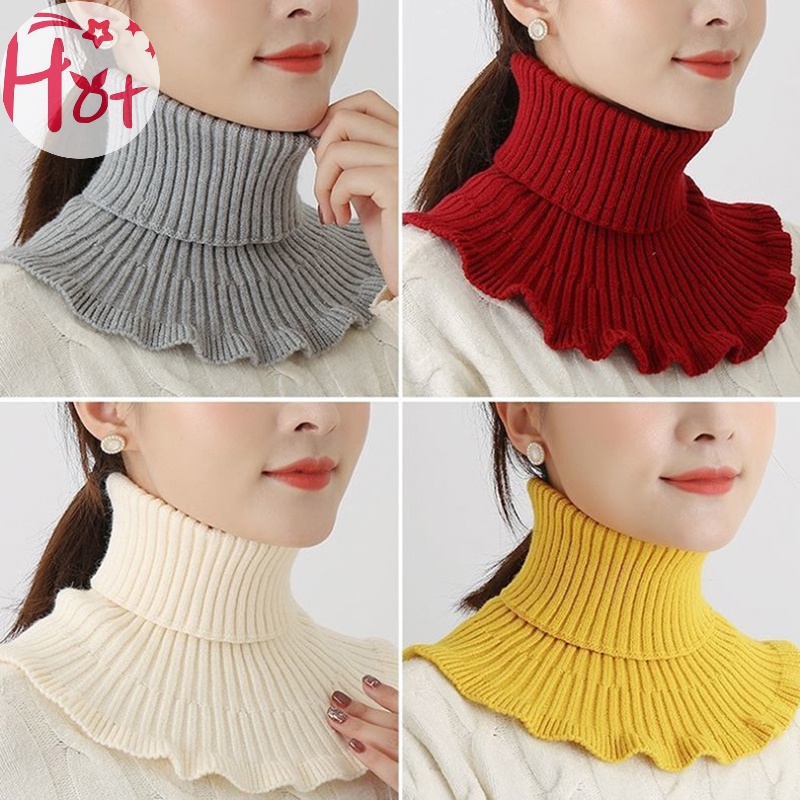 Jr Cổ Áo Giả Len Dày Dặn Ấm Áp Thời Trang Cho Nữ
